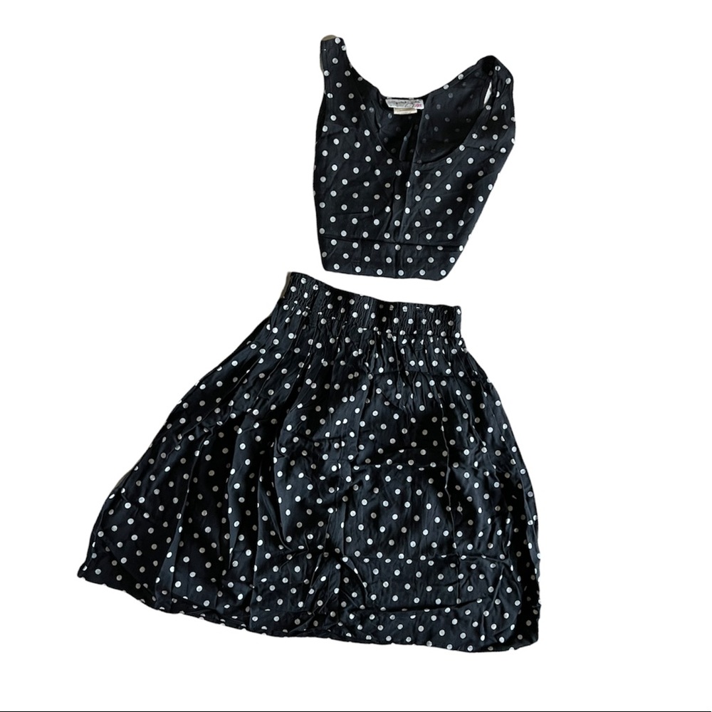 Womens polka dot skirt and tank top set